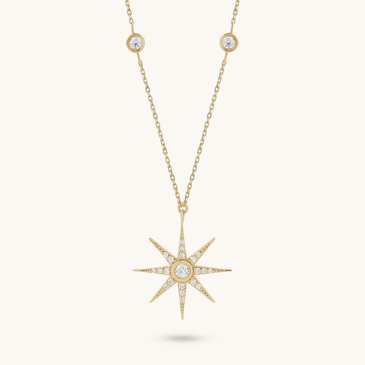 Moissanite Star Necklace in Gold
