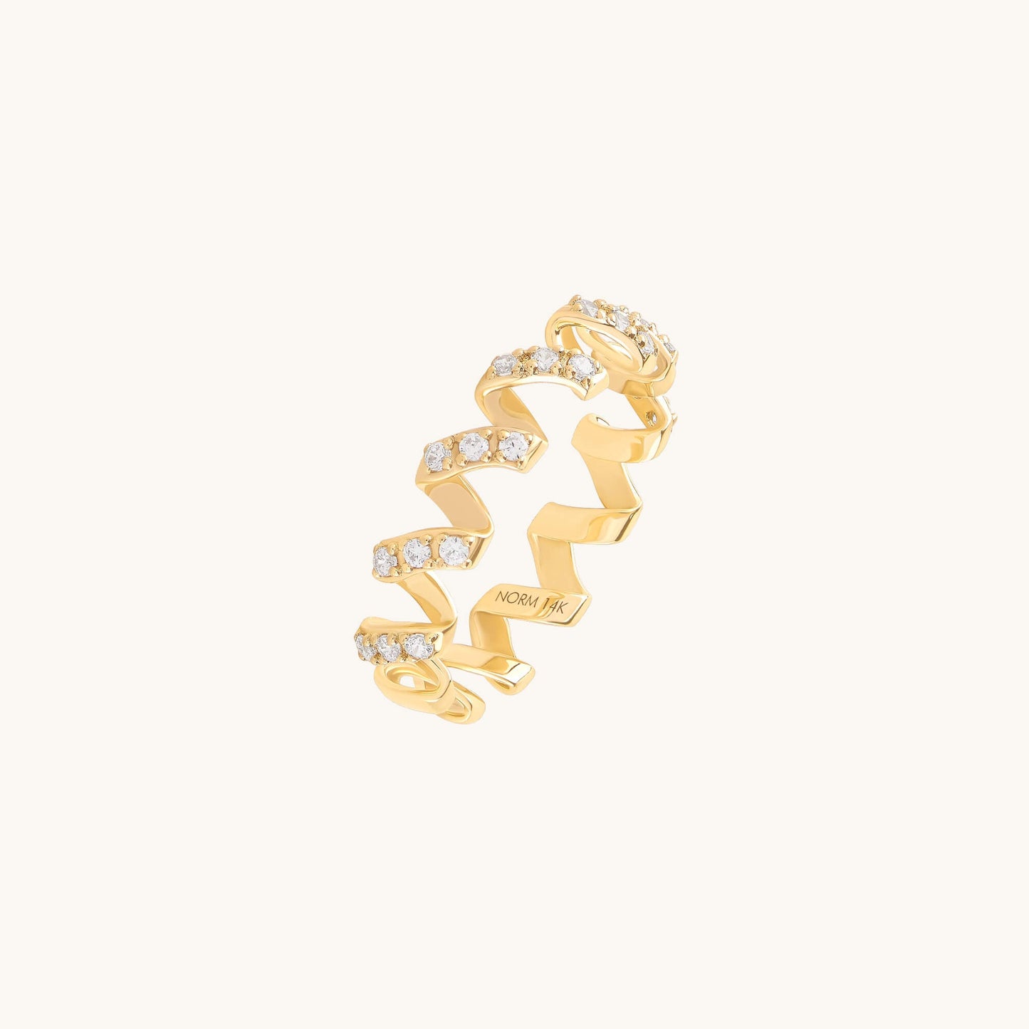 Moissanite Twirl Ring in Gold