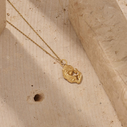 Mother & Baby Necklace in Gold