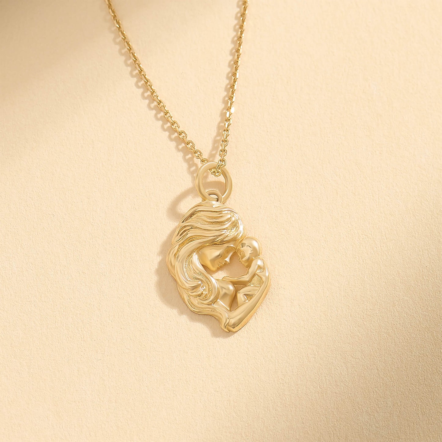 Mother & Baby Necklace in Gold
