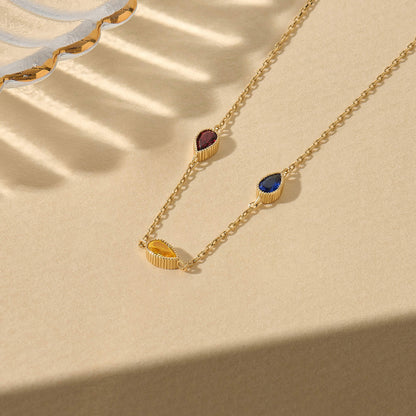 Multi-Birthstone Necklace in Gold