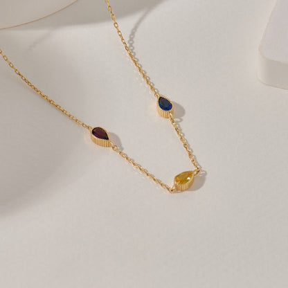 Multi-Birthstone Necklace in Gold