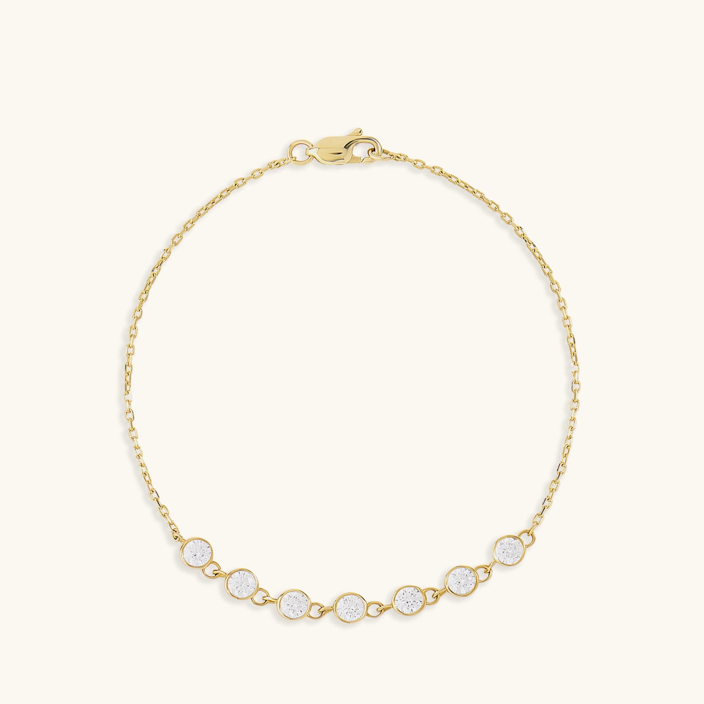 Multi Bezel Chain Bracelet in Gold