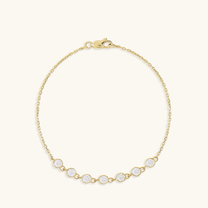 Multi Bezel Chain Bracelet in Gold