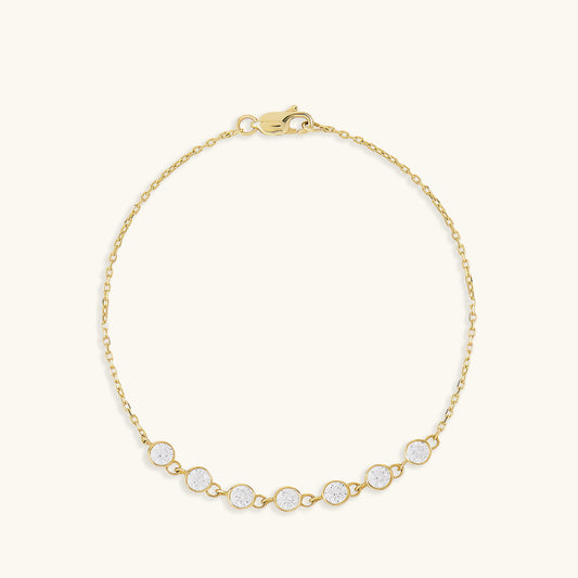 Multi Bezel Chain Bracelet in Gold