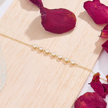 Multi Bezel Chain Bracelet in Gold