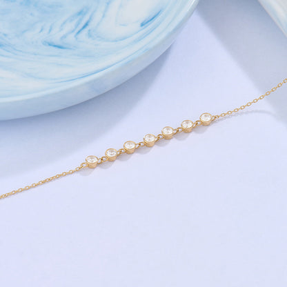 Multi Bezel Chain Bracelet in Gold