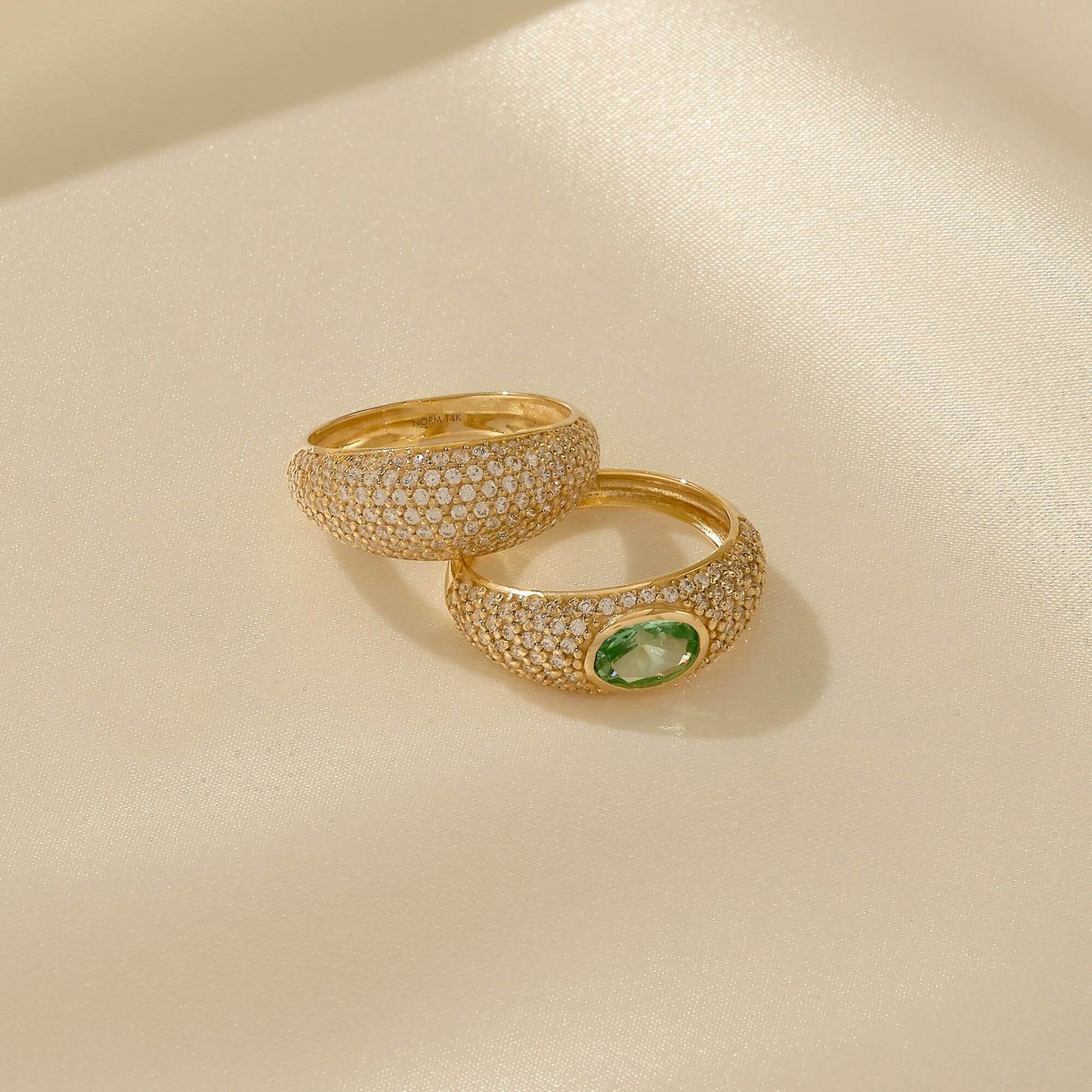 Premium Pave Dome Ring in Gold