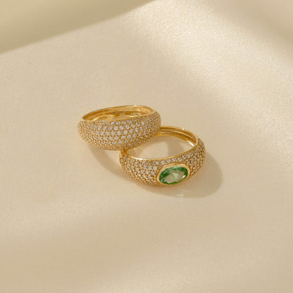 Premium Pave Dome Ring in Gold