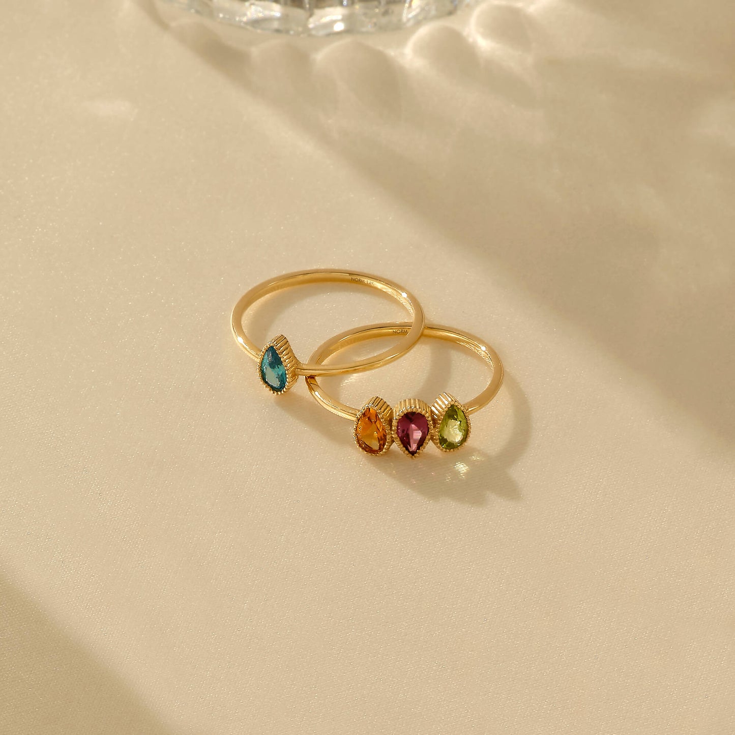 Pear Birthstone Ring in Gold
