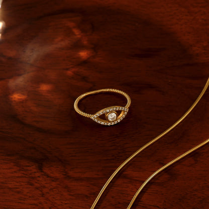 Evil Eye Ring in Gold