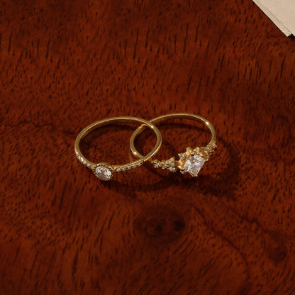 Sparkle Square Promise Ring in Gold