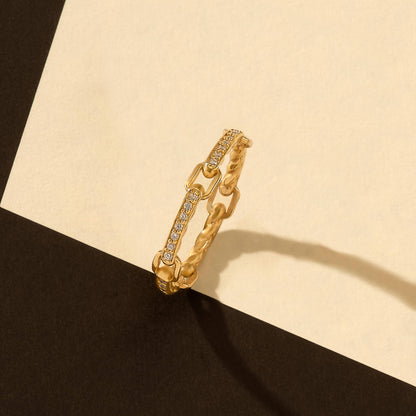 Link Band Ring in Gold