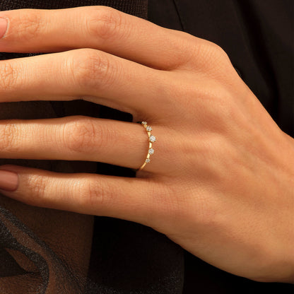 Pave Solitaire Ring in Gold