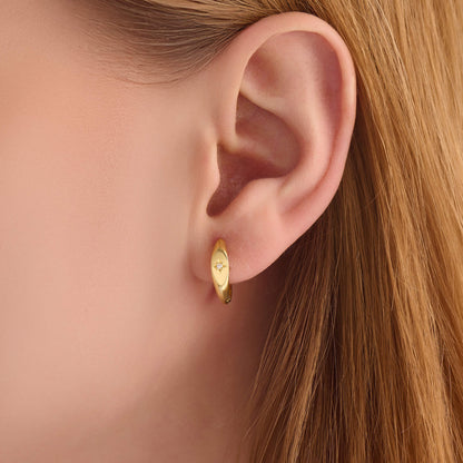 North Star Huggie Earrings - Gold Vermeil
