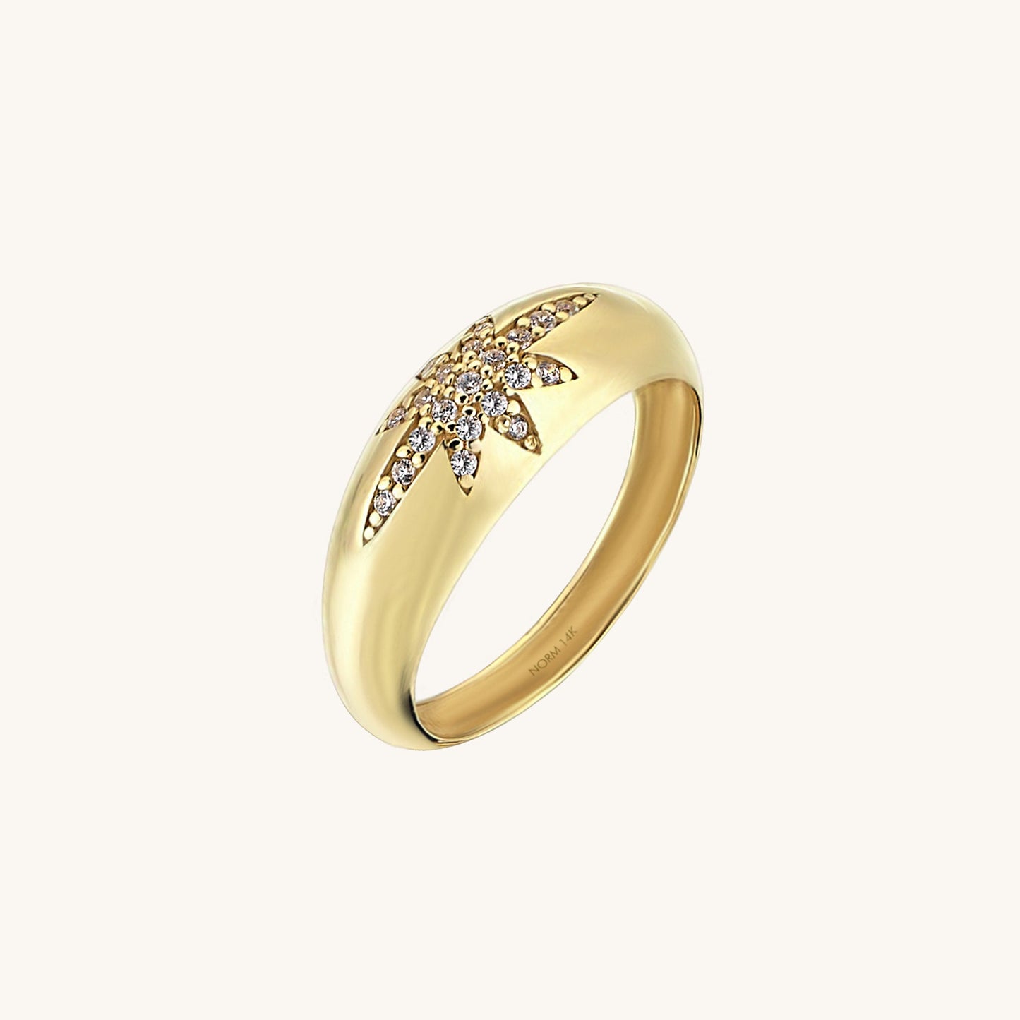 North Star Pave Dome Ring in Gold