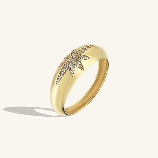 North Star Pave Dome Ring in Gold