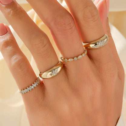 North Star Pave Dome Ring in Gold