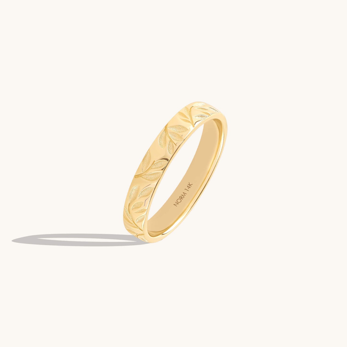 Olive Branch Wedding Band Ring in Gold