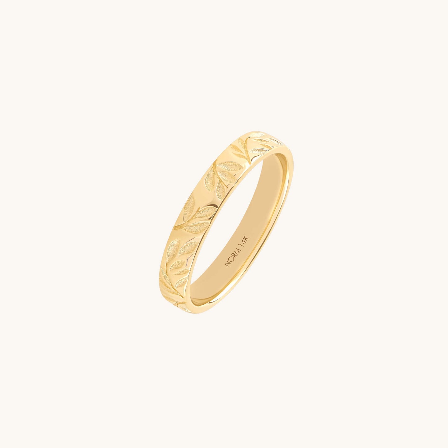 Olive Branch Wedding Band Ring in Gold