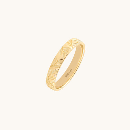 Olive Branch Wedding Band Ring in Gold