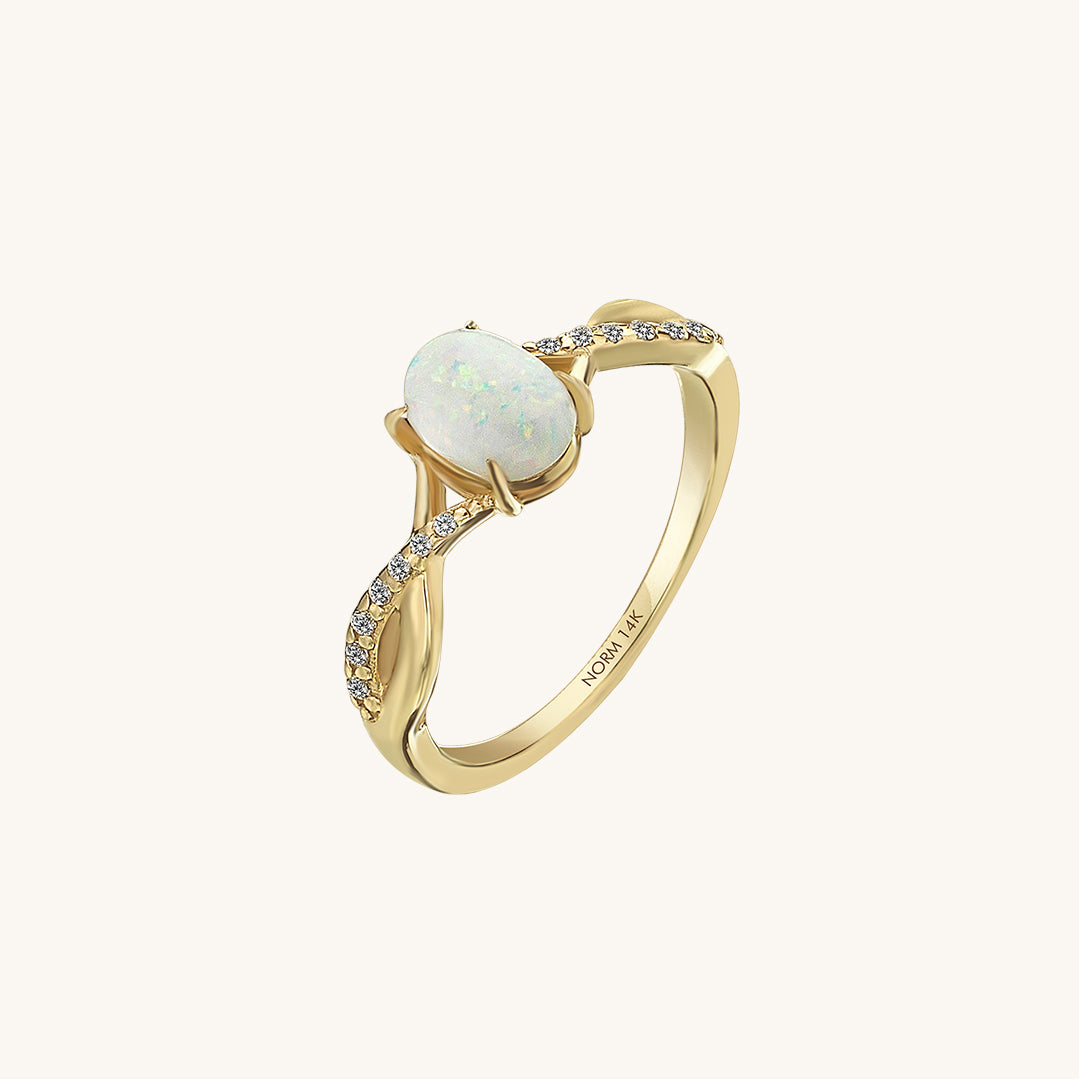 Opal Engagement Ring in Gold