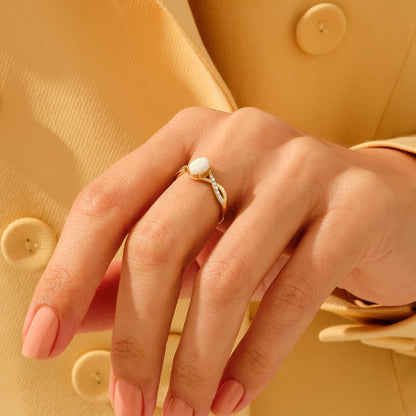 Opal Engagement Ring in Gold