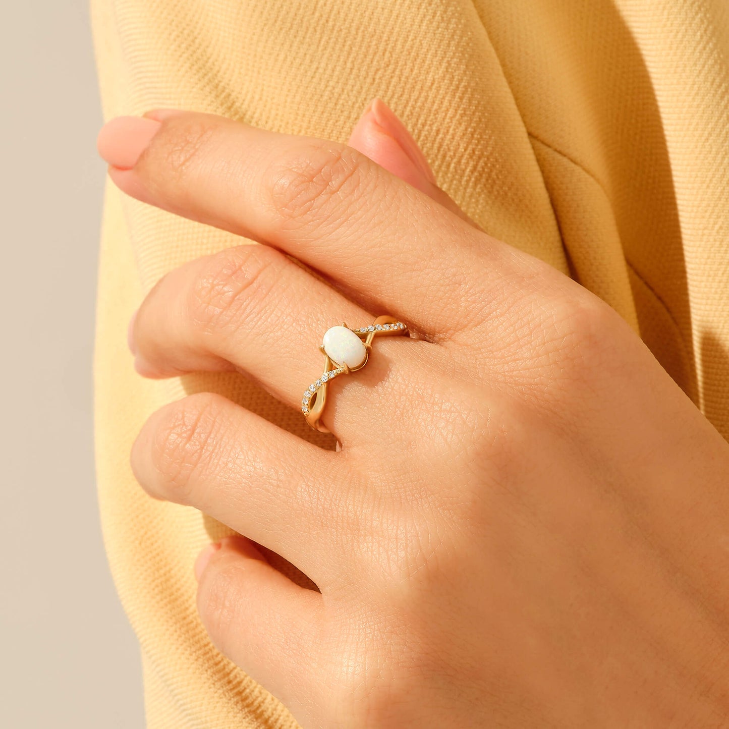 Opal Engagement Ring in Gold
