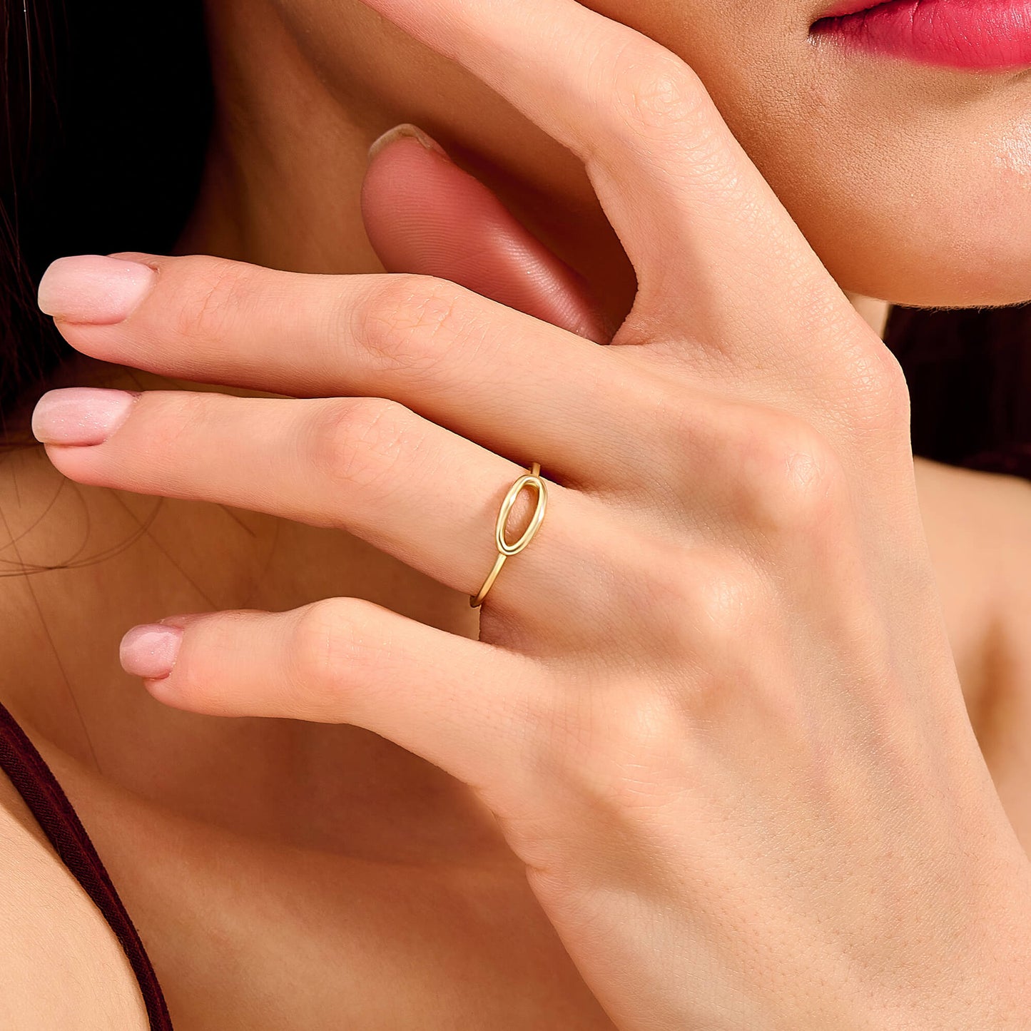 Open Oval Ring in Gold