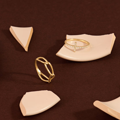 Oval Cable Chain Ring in Gold