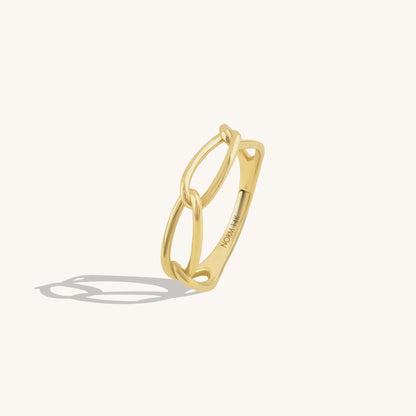 Oval Cable Chain Ring in Gold