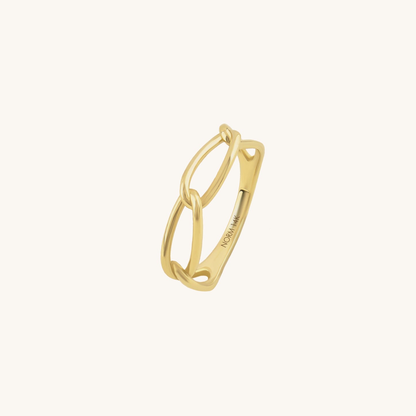 Oval Cable Chain Ring in Gold