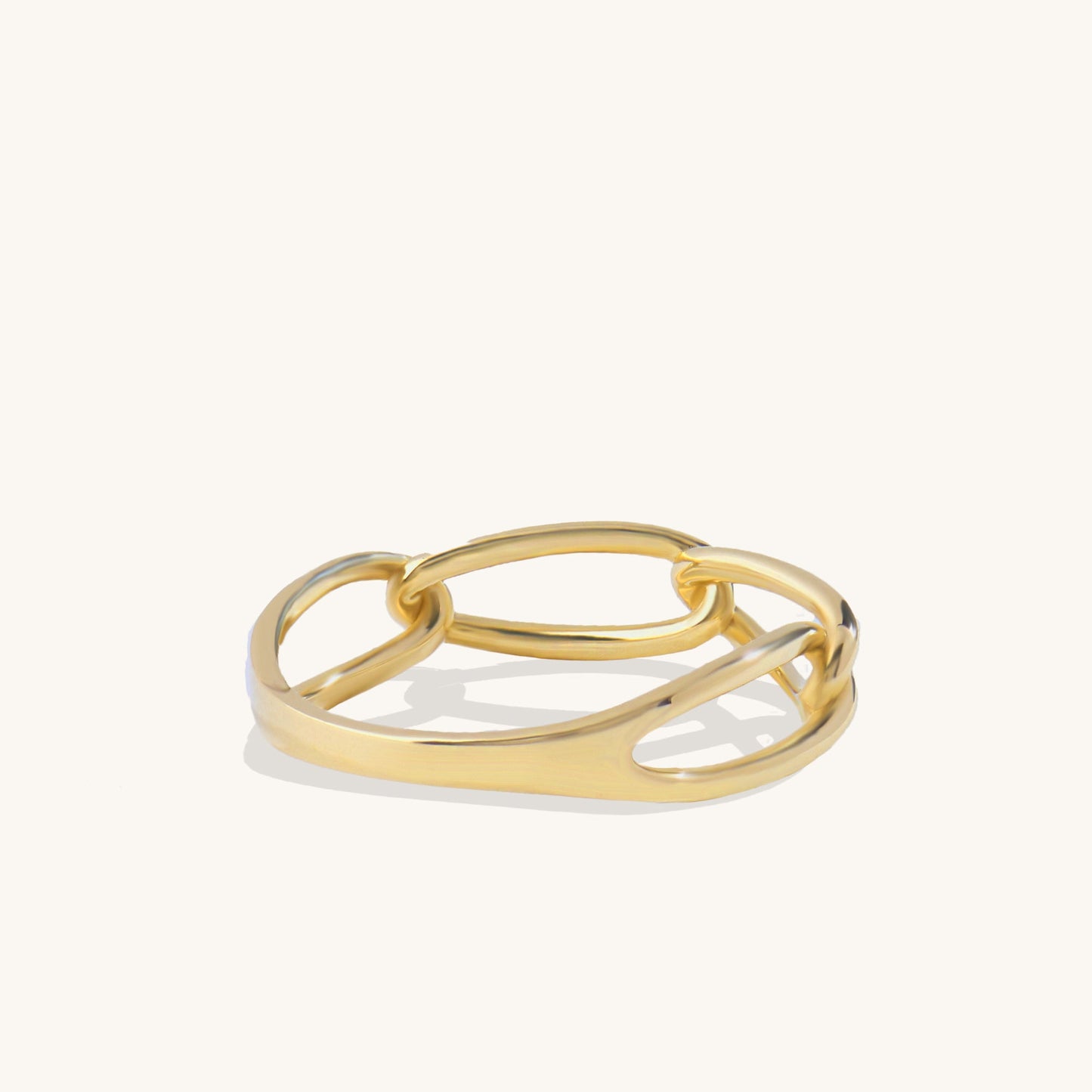 Oval Cable Chain Ring in Gold