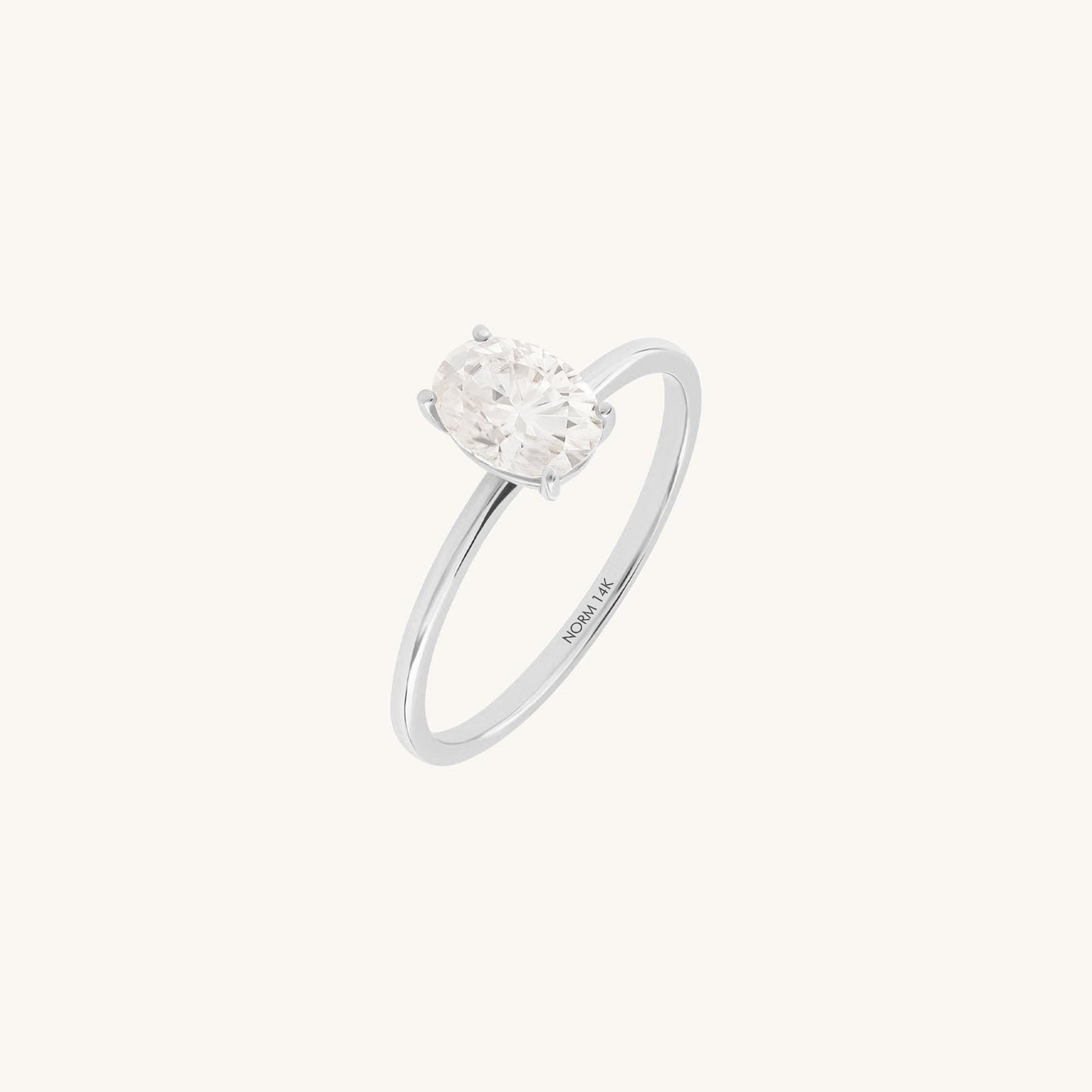 Oval Moissanite Engagement Ring in Gold