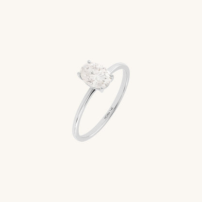 Oval Moissanite Engagement Ring in Gold