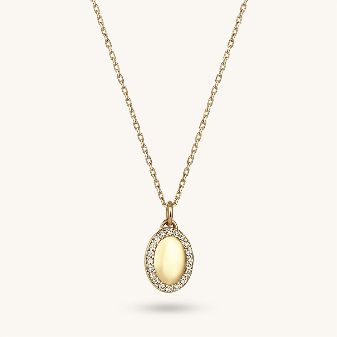 Oval Signet Necklace in Gold