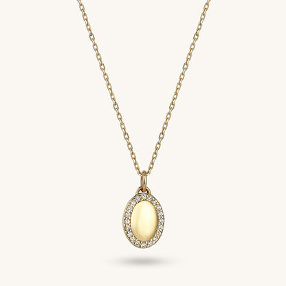 Oval Signet Necklace in Gold