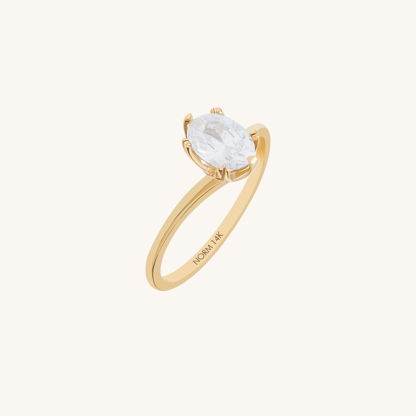 Oval Solitaire Bypass Ring in Gold