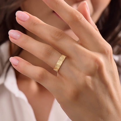 Palm Band Ring in Gold