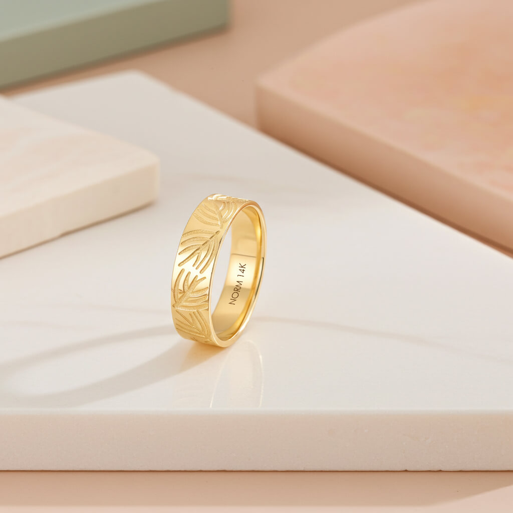 Palm Band Ring in Gold