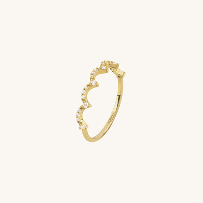 Pave Crown Ring in Gold