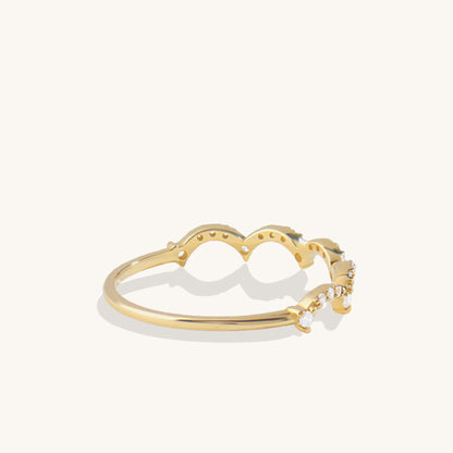 Pave Crown Ring in Gold