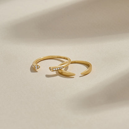 Pave Cuff Ring in Gold