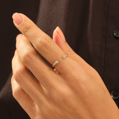 Pave Cuff Ring in Gold