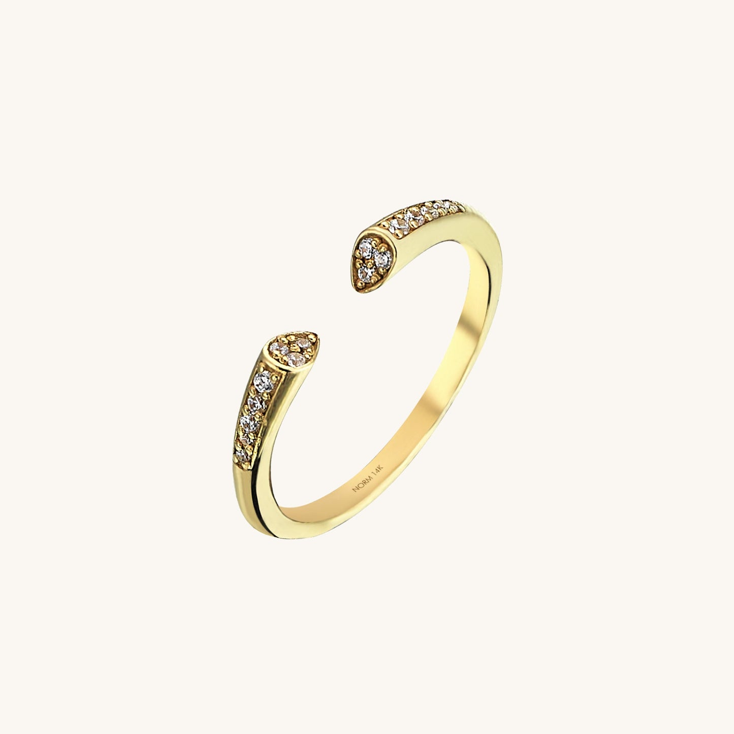 Pave Cuff Ring in Gold