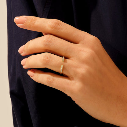 Pave Cuff Ring in Gold