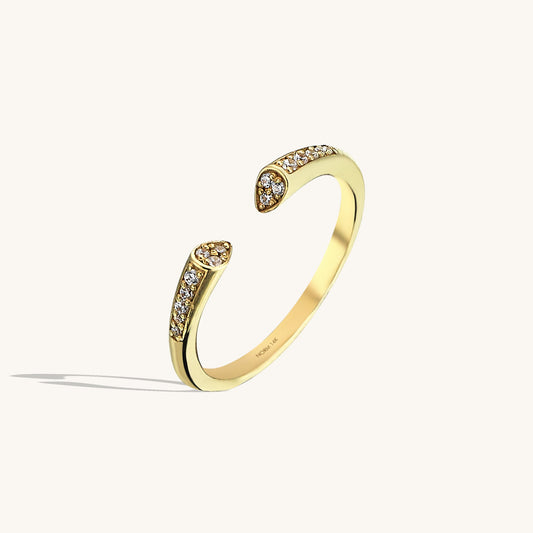 Pave Cuff Ring in Gold