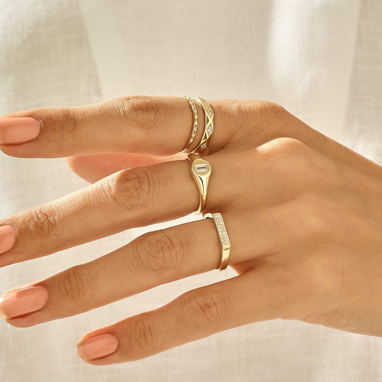 Pave Heart Ring in Gold