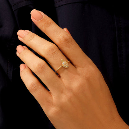 Pave Pineapple Ring in Gold