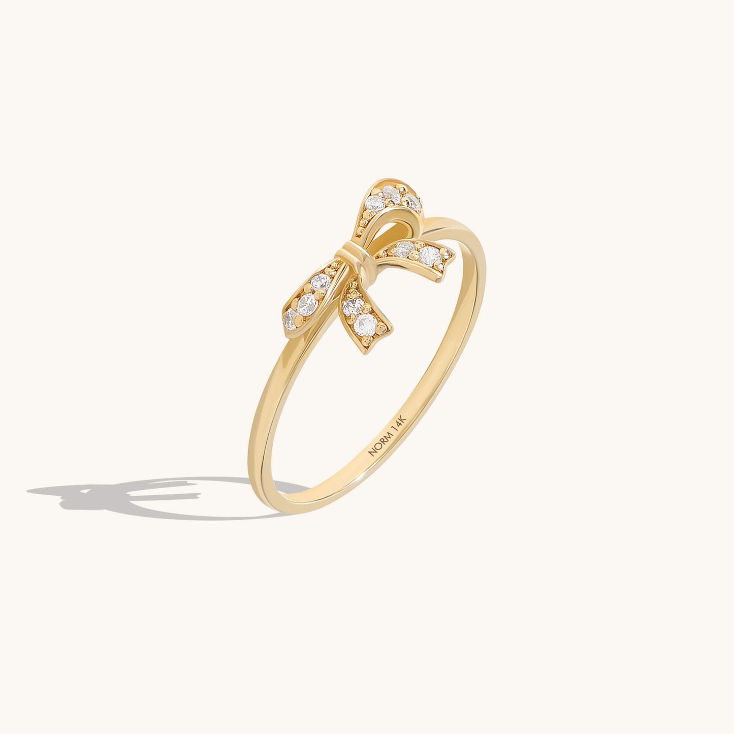 Pave Ribbon Ring in Gold